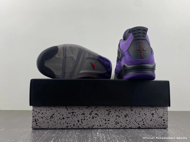 Official Maikesneakers 4 Scott x Travis Purple Air Jordan Suede 0706